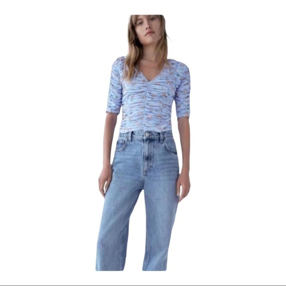 𝅺ZARA women's top Floral printed top - Picture 2 of 10